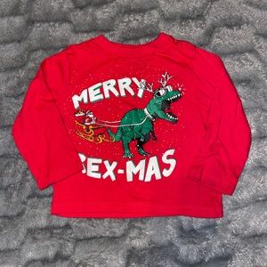 🎄 5/$25🎄 boy Christmas Dino shirt 12/18